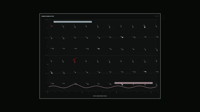 Dark vector field with arrows and waveform — technical diagram wallpaper at 3840x2160