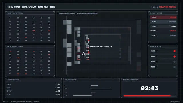 Fire control matrix with layered tactical diagrams — fire control wallpaper at 3840x2160