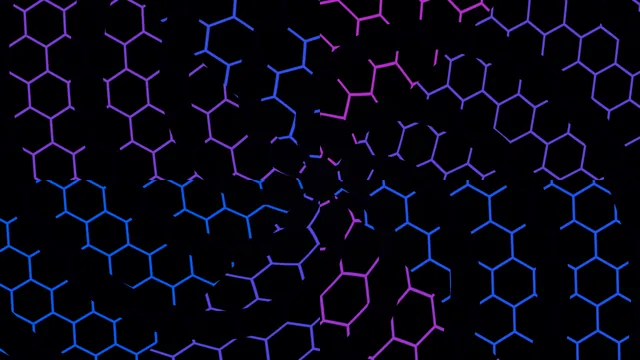 Neon hexagonal lattice on a black field — hexagonal lattice wallpaper at 3840x2160