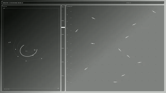Monochrome orbital diagram with tracking grid — orbital diagram wallpaper at 3840x2160