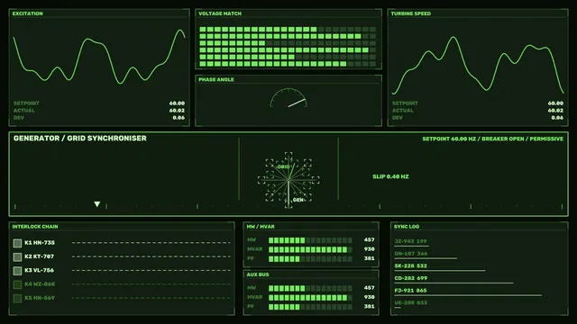 Neon green generator control interface — generator interface wallpaper at 3840x2160