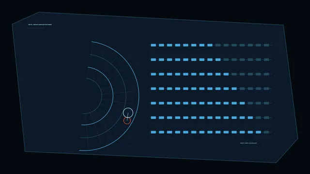 Orbital radar diagram in blue and charcoal — radar diagram wallpaper at 3840x2160