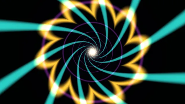 Turquoise and gold spiral on black — spiral wallpaper at 3840x2160