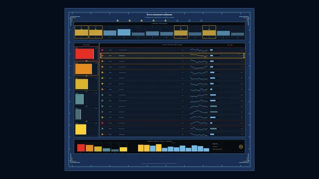 Futuristic battle management dashboard in blue — battle dashboard wallpaper at 3840x2160