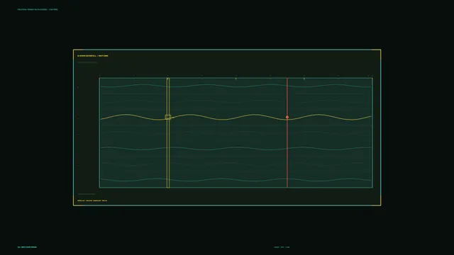 Dark Sonar Chart with Teal and Yellow Waveforms — sonar chart wallpaper at 3840x2160