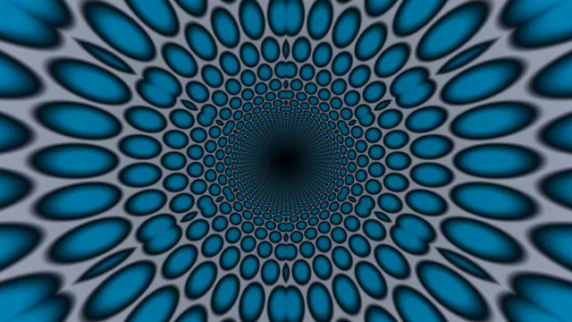 Blue Ellipse Spiral in Receding Perspective — blue ellipses wallpaper at 3840x2160