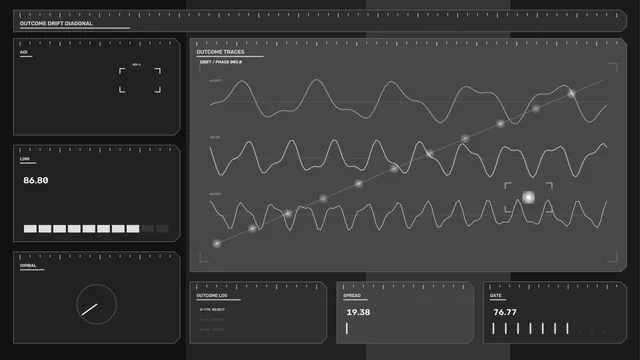 Monochrome waveform analytics interface — waveform wallpaper at 3840x2160