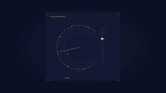 Midnight radar diagram with orbital arcs — radar diagram wallpaper at 3840x2160