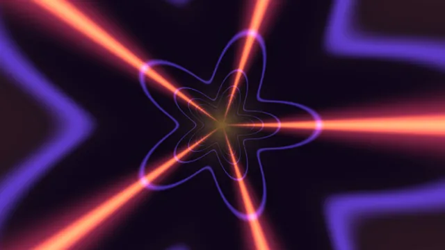 Neon lines around a violet central form — abstract wallpaper at 3840x2160
