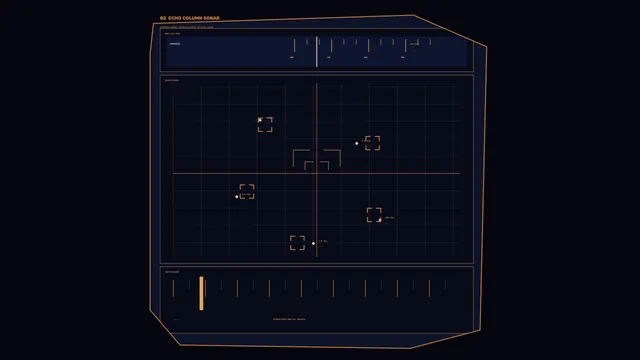Echo column sonar interface in copper and navy — sonar interface wallpaper at 3840x2160
