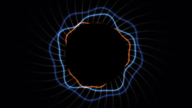Blue and orange luminous contour on black — blue light wallpaper at 3840x2160