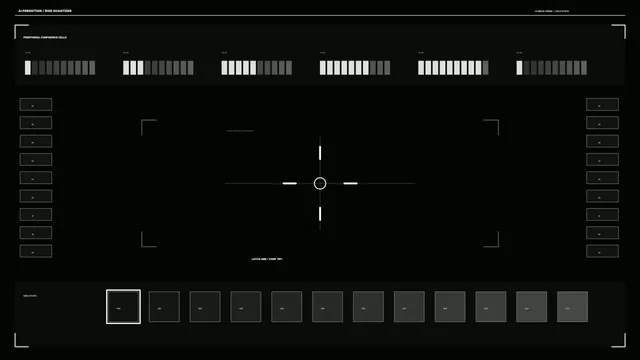 Monochrome risk interface with central reticle — interface wallpaper at 3840x2160