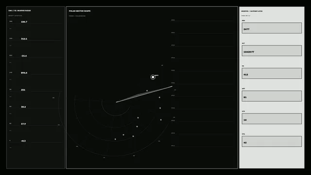 Polar Sector Radar Diagram in Black and White — polar radar wallpaper at 3840x2160