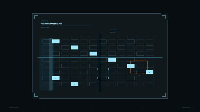 Predictive target matrix in cyan and orange — target matrix wallpaper at 3840x2160