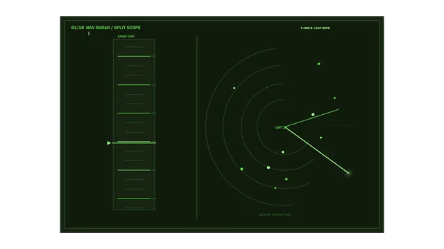 Green radar scope with luminous tracking arcs — radar wallpaper at 3840x2160