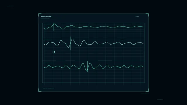 Teal waveform grid on a dark field — waveform wallpaper at 3840x2160
