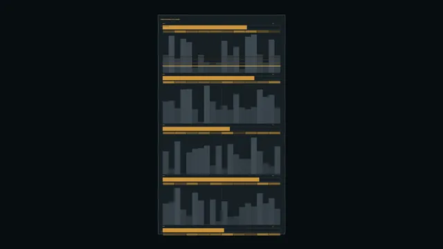 Amber Bars and Slate Columns in Vertical Rhythm — data visualization wallpaper at 3840x2160