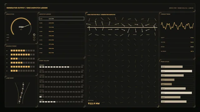 Dark generator dispatch control dashboard — generator dashboard wallpaper at 3840x2160