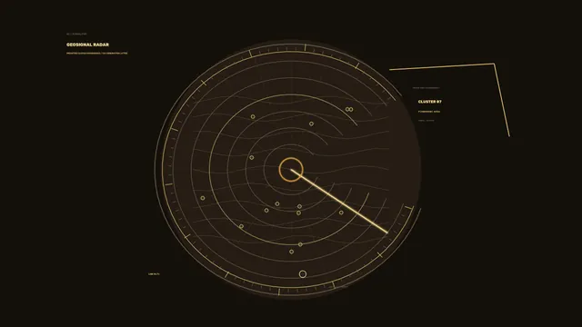 Geospatial radar in amber and shadow — geospatial radar wallpaper at 3840x2160