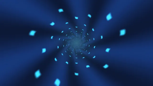 Cyan fragments in a blue radial tunnel — cyan wallpaper at 3840x2160