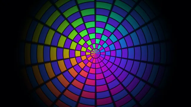 Concentric stained-glass spectrum in deep shadow — concentric pattern wallpaper at 3840x2160