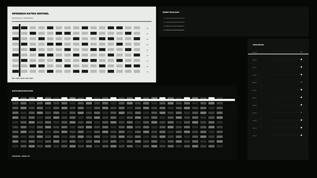 Monochrome inference matrix and trace routes — inference matrix wallpaper at 3840x2160