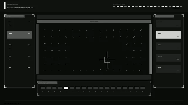 Fault isolation grid with central targeting mark — control interface wallpaper at 3840x2160
