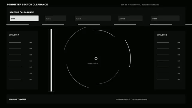 Perimeter clearance interface in black and white — perimeter clearance wallpaper at 3840x2160