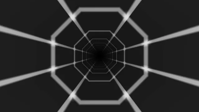 White octagonal tunnel in black space — octagonal tunnel wallpaper at 3840x2160