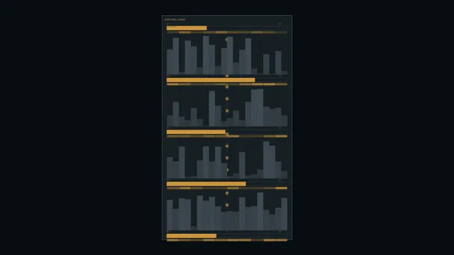 Audit trail ladder in charcoal and amber — data dashboard wallpaper at 3840x2160