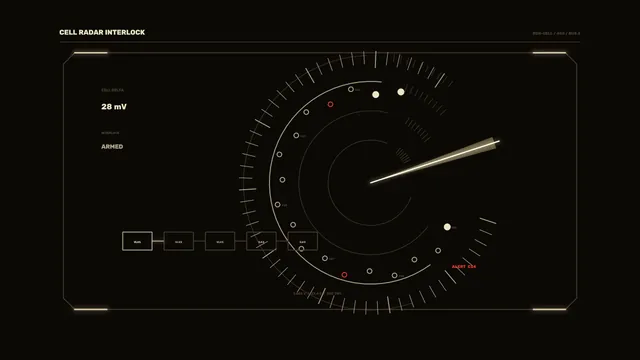 Radar Interlock Diagram in Black and Amber — radar wallpaper at 3840x2160