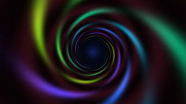 Chromatic rings converging through dark space — concentric rings wallpaper at 3840x2160