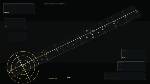Obsidian Sonar Array in Gold Linework — sonar wallpaper at 3840x2160