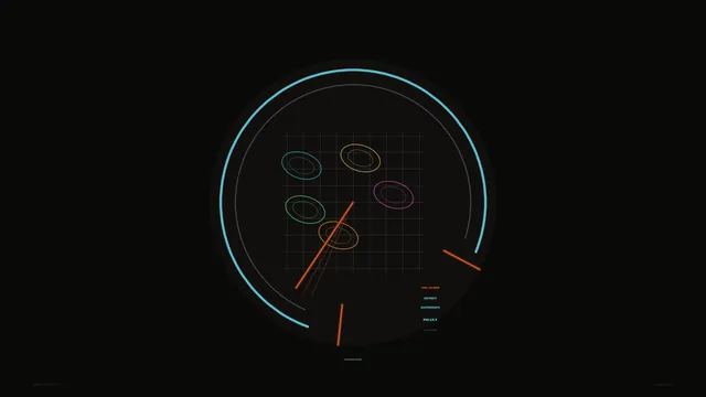 Orbital diagram with luminous rings and grid — orbital diagram wallpaper at 3840x2160