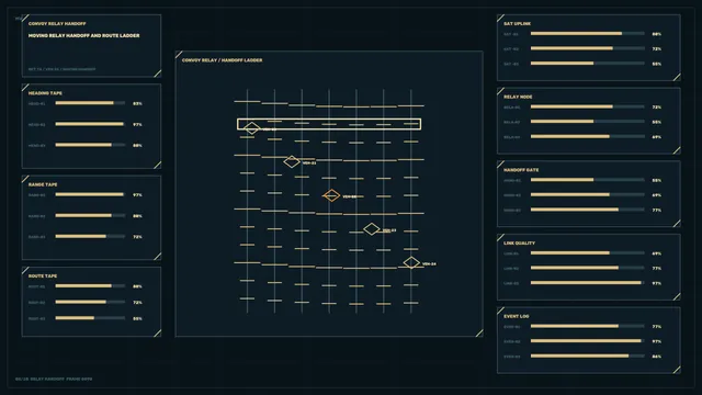 Dark relay network dashboard with route diagram — relay network wallpaper at 3840x2160
