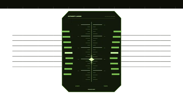 Green authority ladder interface on black — authority ladder wallpaper at 3840x2160