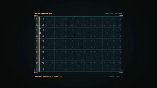 Detection grid in amber and cyan light — detection grid wallpaper at 3840x2160