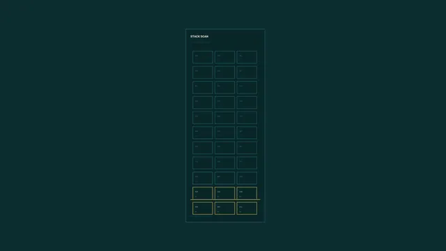 Stack scan grid in teal and amber light — stack scan wallpaper at 3840x2160