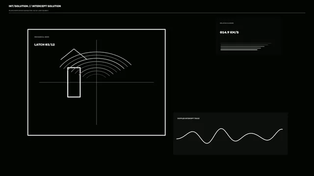 Black and White Intercept Diagram with Signal Traces — black wallpaper at 3840x2160