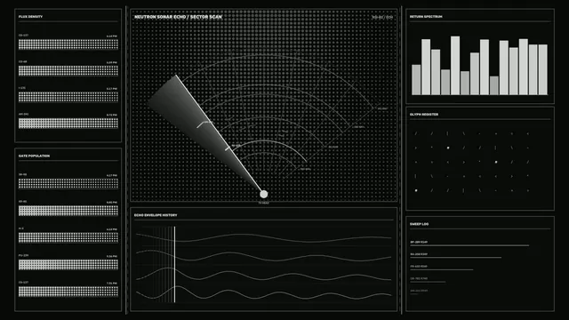 Monochrome Sonar Array with Signal Diagrams — sonar wallpaper at 3840x2160