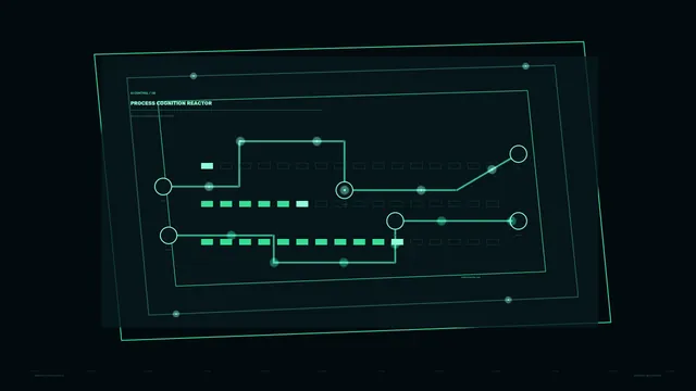 Neon Process Diagram in Deep Green Space — process diagram wallpaper at 3840x2160