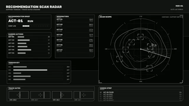 Monochrome radar interface with orbital scan rings — radar interface wallpaper at 3840x2160