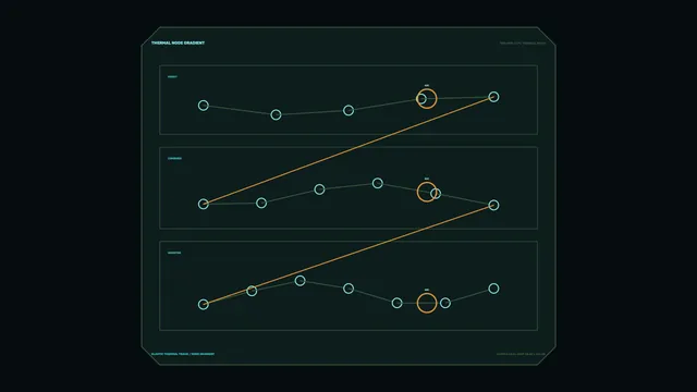 Thermal node diagram in green and amber lines — thermal diagram wallpaper at 3840x2160