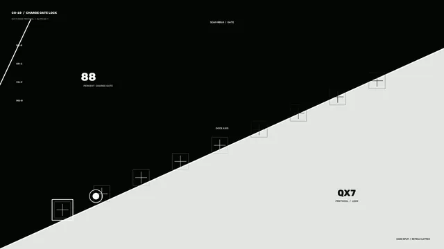 Charge gate geometry in black and ivory — geometric wallpaper at 3840x2160