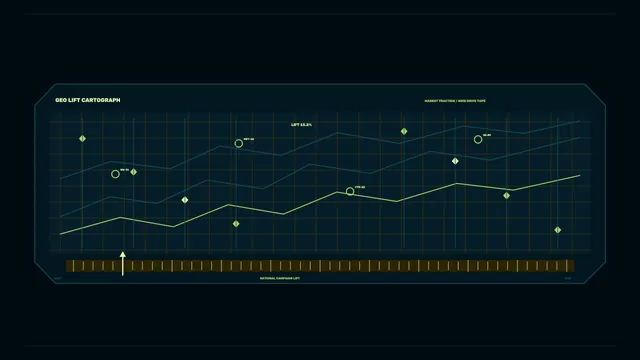 Geometric lift chart in a midnight grid — cartographic chart wallpaper at 3840x2160