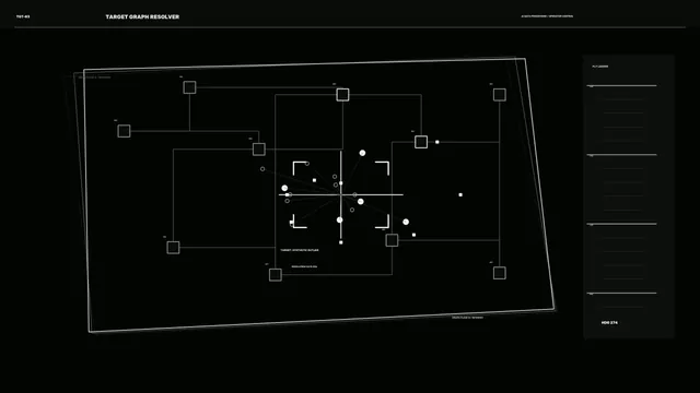 Monochrome target graph with geometric nodes — target graph wallpaper at 3840x2160