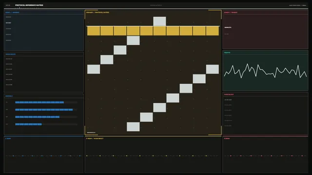 Protocol matrix with luminous grid markers — protocol matrix wallpaper at 3840x2160