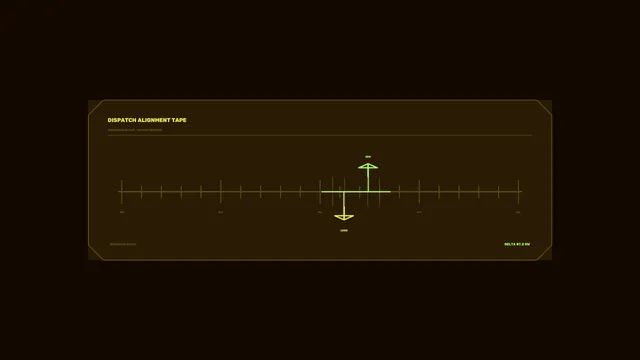 Neon dispatch alignment tape interface — alignment scale wallpaper at 3840x2160
