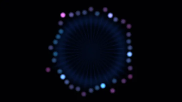 Blue radial bloom with a ring of colored light — radial pattern wallpaper at 3840x2160