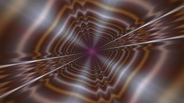 Bronze and violet tunnel of folded light — abstract wallpaper at 3840x2160